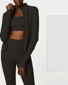 Seamless Hyosung Nude Feel Plus Size Yoga 3-Piece Set - Black