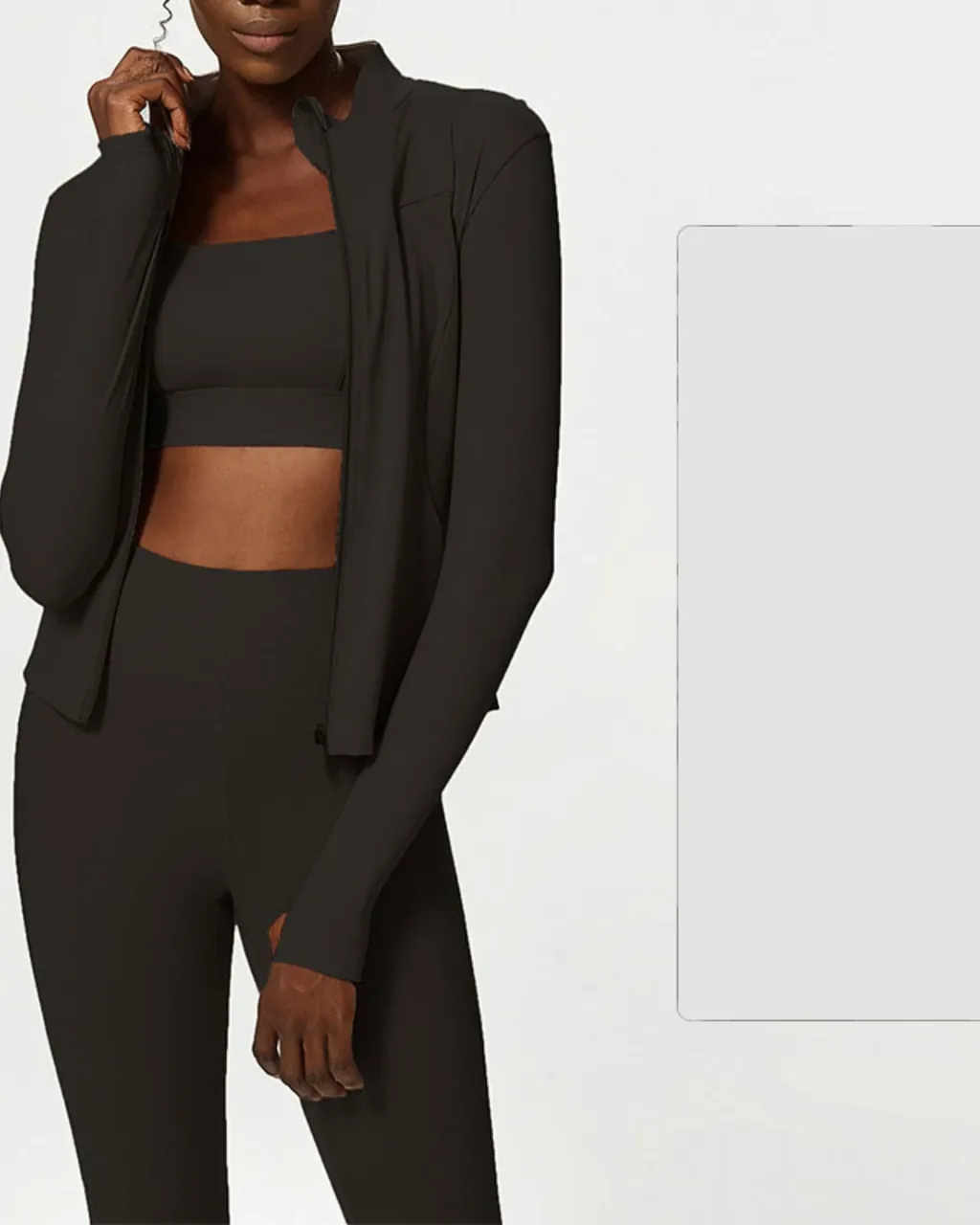 Set Yoga 3 Piezas Hyosung Nude Feel Sin Costuras - negro