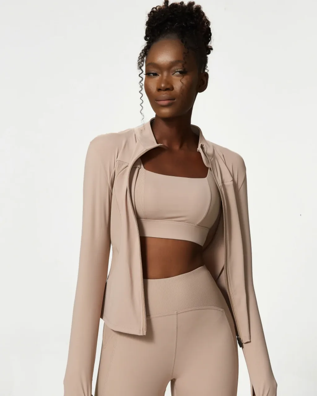 Set Yoga 3 Piezas Hyosung Nude Feel Sin Costuras - Vintage Amber taupe