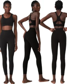 Conjunto Yoga Transpirable Sin Costuras Para Tallas Grandes - negro