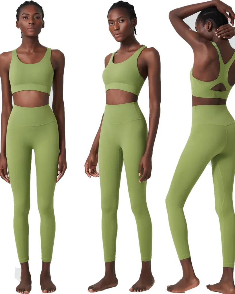 Conjunto Yoga Transpirable Sin Costuras Para Tallas Grandes - verde