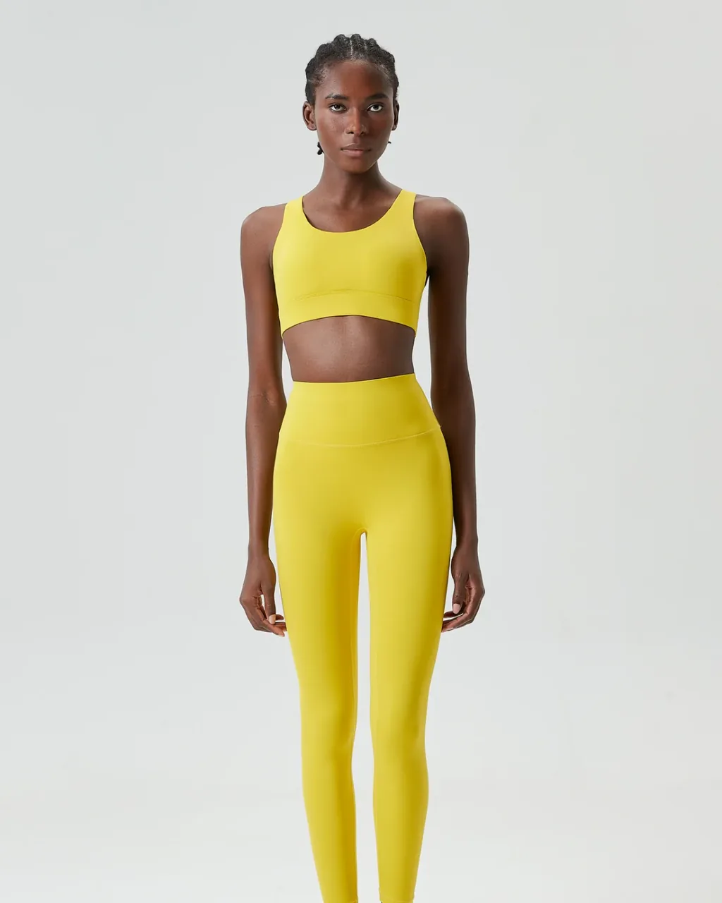Conjunto Yoga Transpirable Sin Costuras Para Tallas Grandes - amarillo