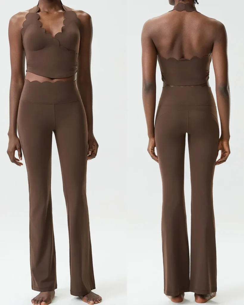 Conjunto Yoga Sin Costuras Wave Para Tallas Grandes - marrón