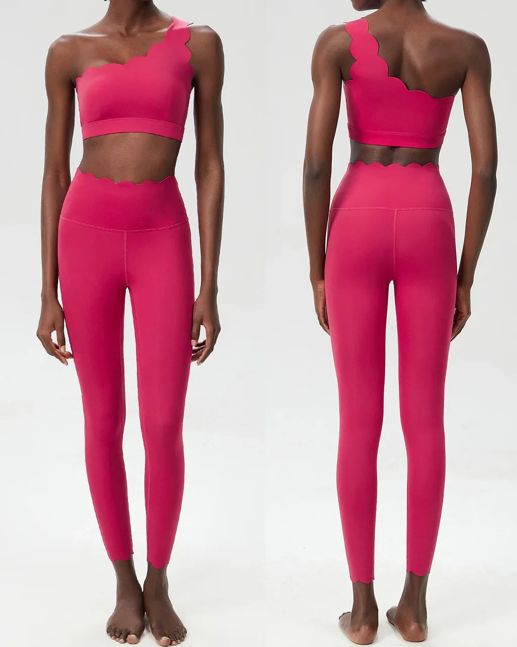 Conjunto Yoga Sin Costuras Con Hombro Descubierto En Tallas Grandes - rojo