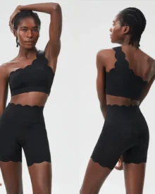 Conjunto Yoga Verano Sin Costuras En Lycra Elástica Para Tallas Grandes - negro