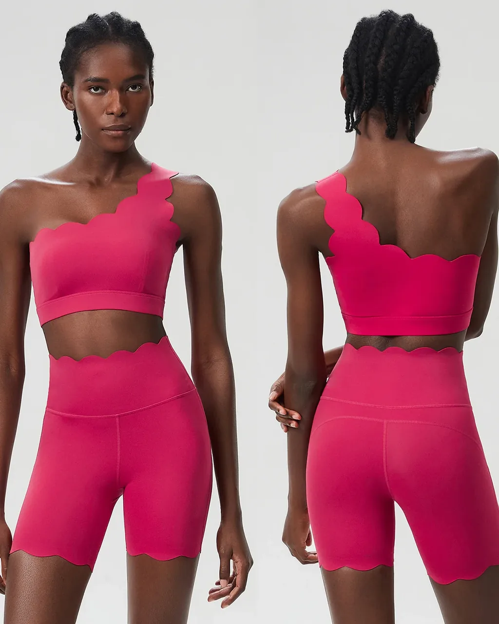Conjunto Yoga Verano Sin Costuras En Lycra Elástica Para Tallas Grandes - rojo
