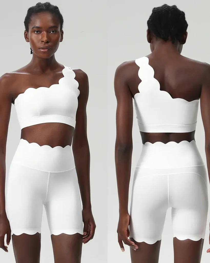 Conjunto Yoga Verano Sin Costuras En Lycra Elástica Para Tallas Grandes - blanco