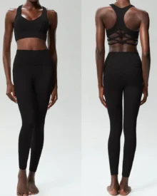 Conjunto Deportivo Sin Costuras En Licra, Sensación Nude, Secado Rápido Y Talla Grande - negro