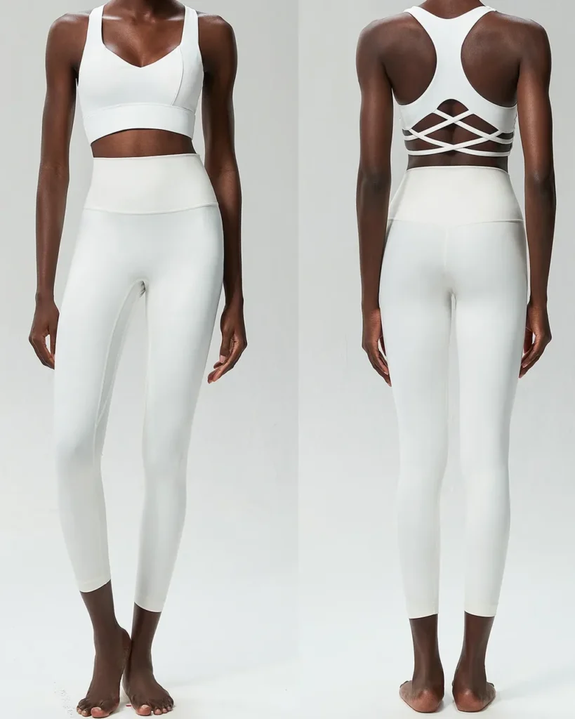 Conjunto Deportivo Sin Costuras En Licra, Sensación Nude, Secado Rápido Y Talla Grande - blanco