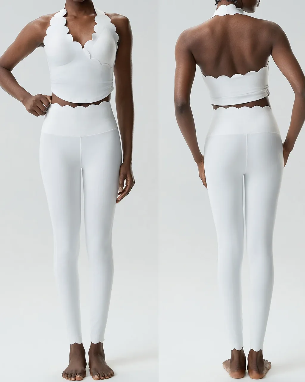 Conjunto Yoga Sin Costuras 'Wave' En Tono Nude - blanco