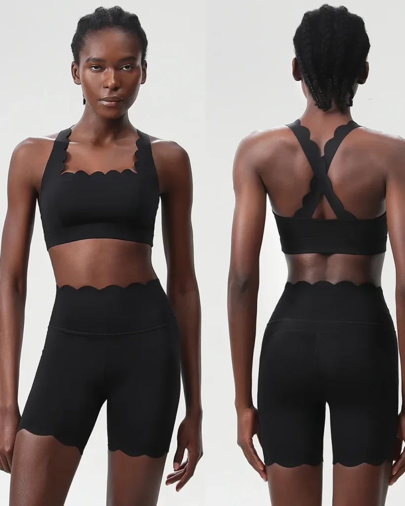 Conjunto Veraniego Sin Costuras Para Yoga Y Running En Tallas Grandes - negro