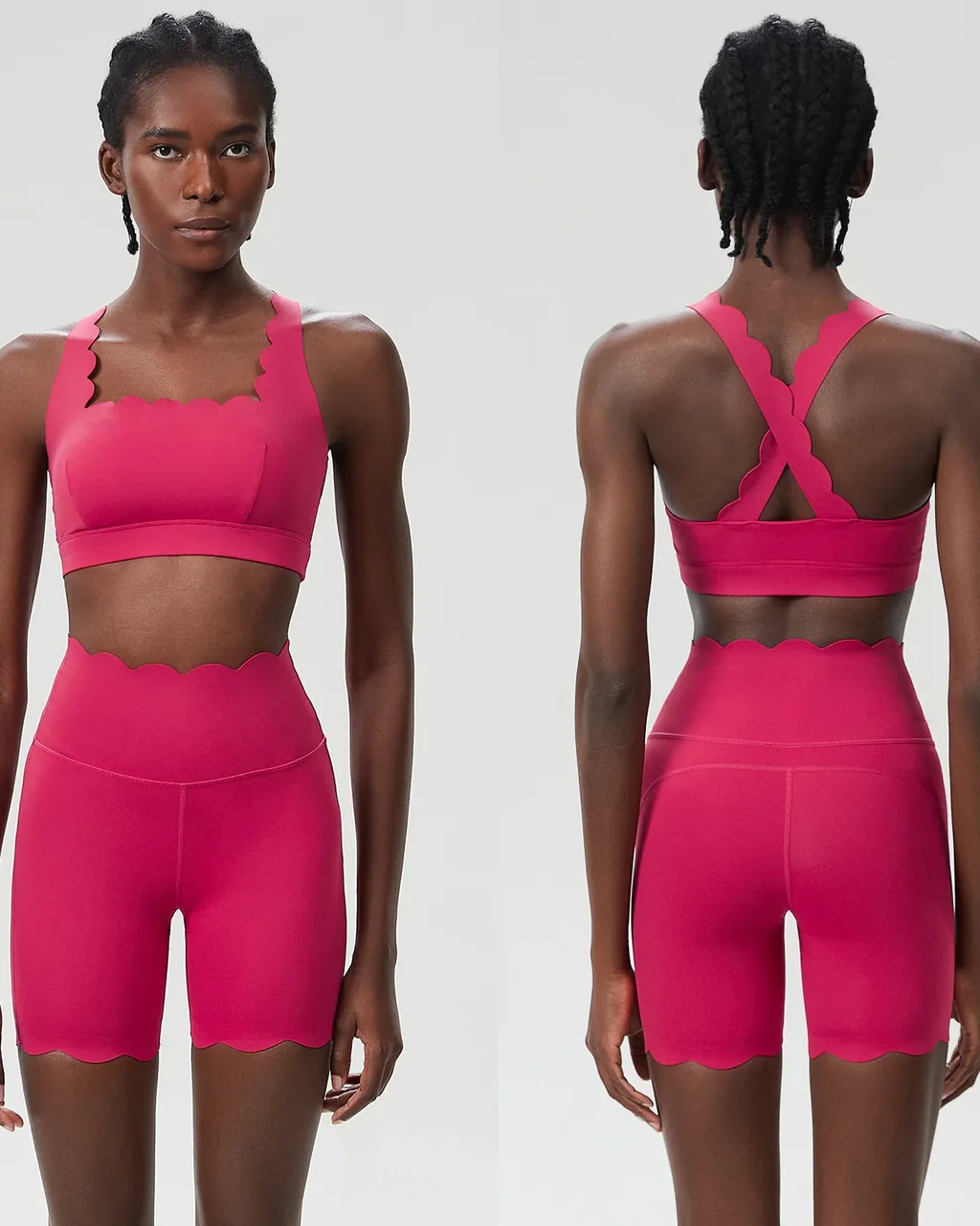Conjunto Veraniego Sin Costuras Para Yoga Y Running En Tallas Grandes - rojo