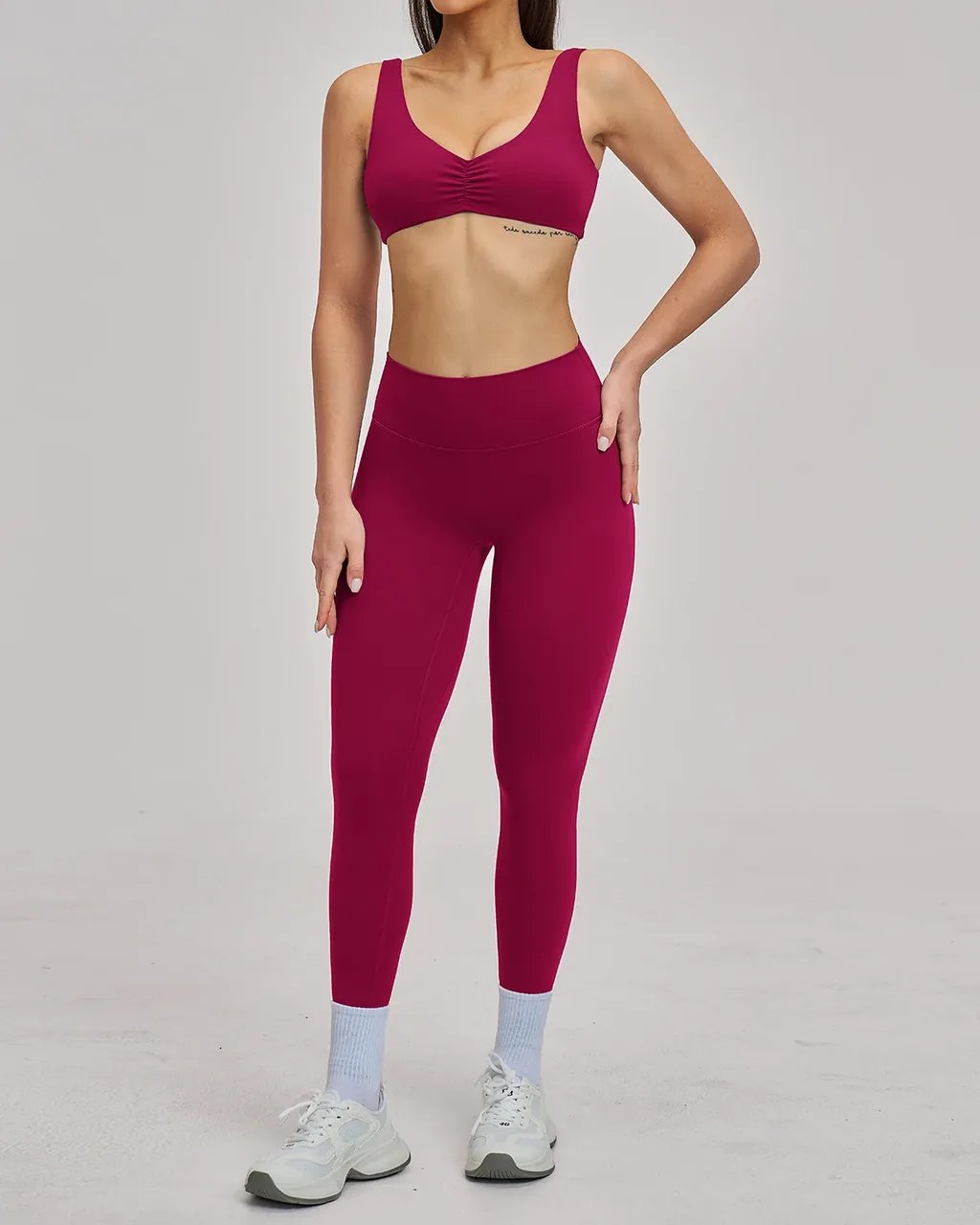 Set Yoga Fitness Sin Espalda - borgoña
