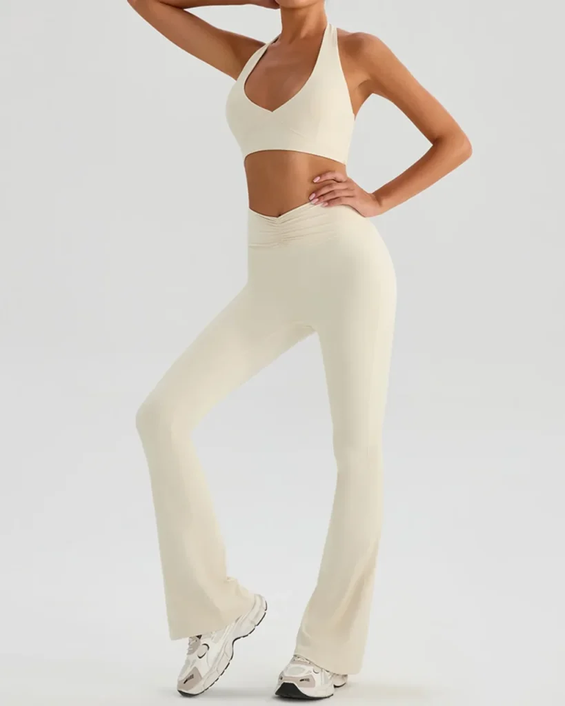 Conjunto Deportivo Sostén + Falda Tenis - crema