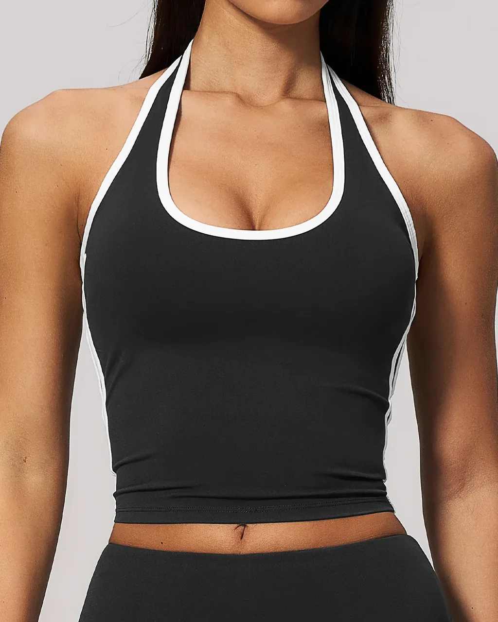 Top Yoga Multicolor Espalda Abierta Y Escote Estilizado - carbón