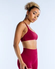 Seamless Backless Cami Sports Top - Burgundy