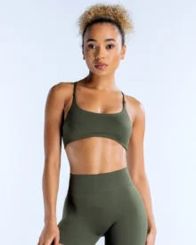 Seamless Backless Cami Sports Top - Olive Green