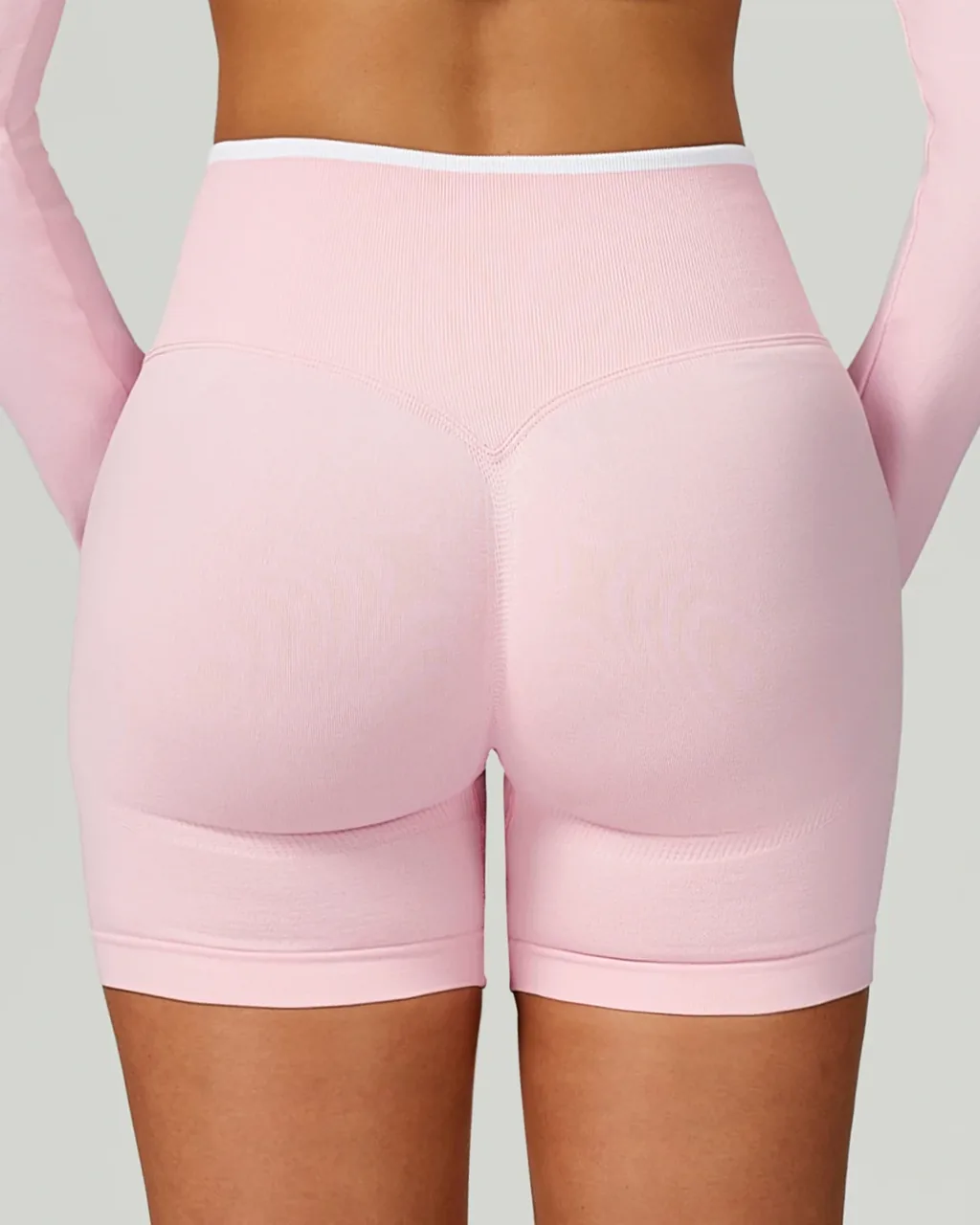 Mallas Yoga Bloques De Color Sin Costuras - rosa claro
