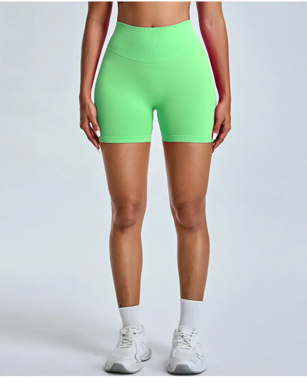 Shorts Yoga Cintura Alta Sin Costuras - verde