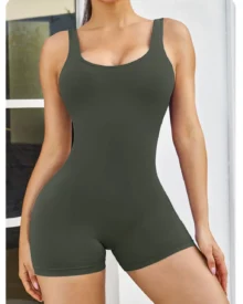 Backless V-Neck Yoga Jumpsuit - Dark Grey