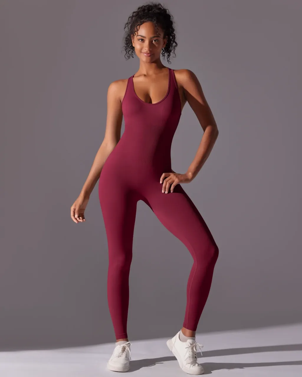 Jumpsuit Slim Sin Costuras - borgoña