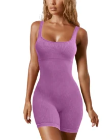 Seamless One Piece Yoga Jumpsuit - Purple