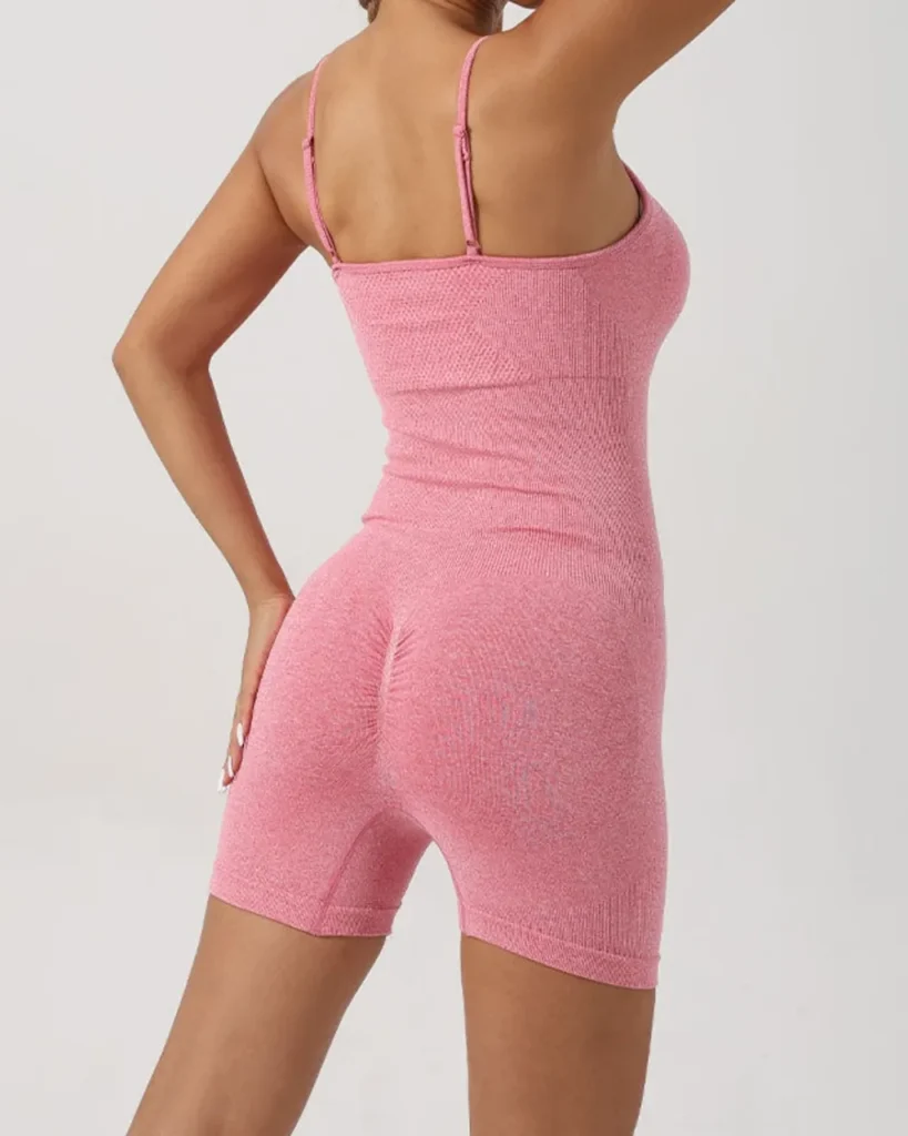 Jumpsuit Moldeador Sin Costuras Con Acolchado - rosa