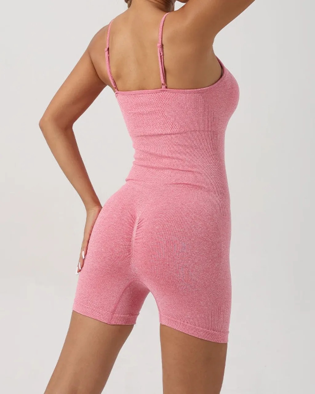 Jumpsuit Moldeador Sin Costuras Con Acolchado - rosa