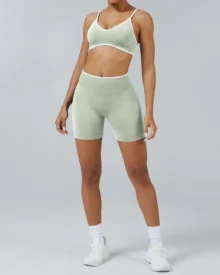 Seamless Backless Quick Dry Yoga Set - light green