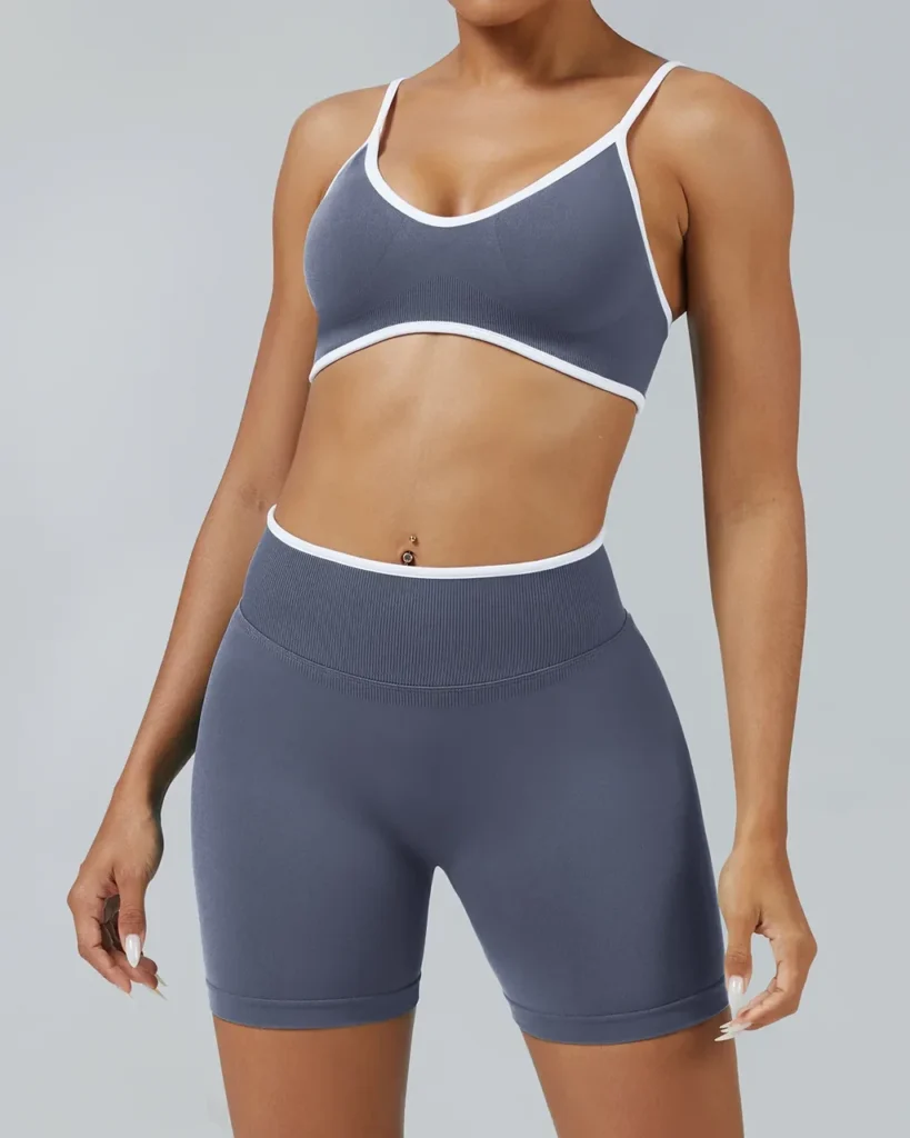 Seamless Backless Quick Dry Yoga Set - Navy blue