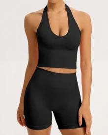 Seamless Backless Quick Dry Tight Yoga Set - break