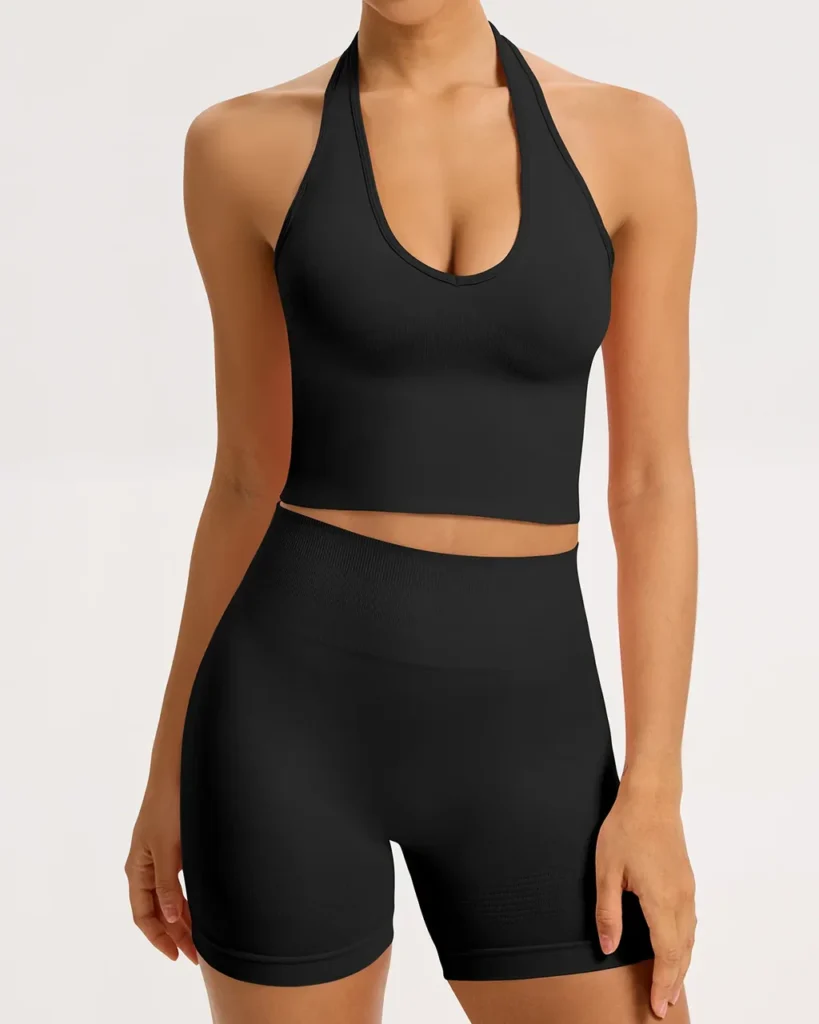 Seamless Backless Quick Dry Tight Yoga Set - break