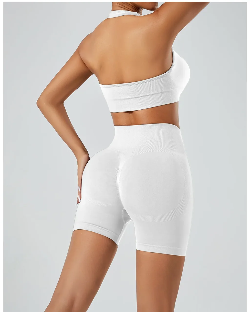 Conjunto Yoga Sin Costuras Y Sin Espalda - blanco