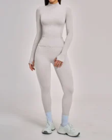 Conjunto Yoga Térmico Antiviento - gris claro