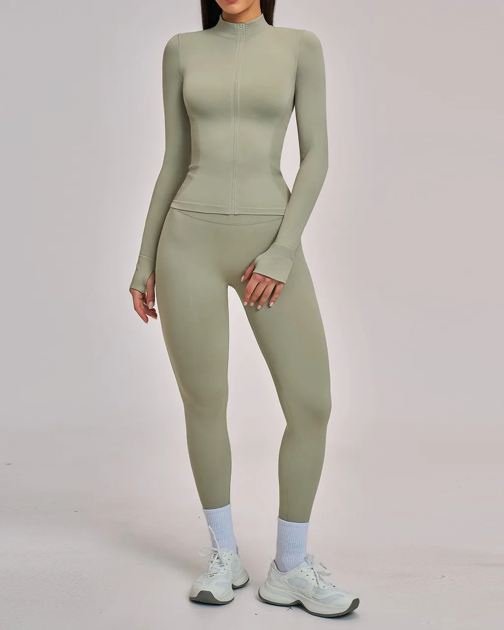 Conjunto Yoga Térmico Antiviento - salvia