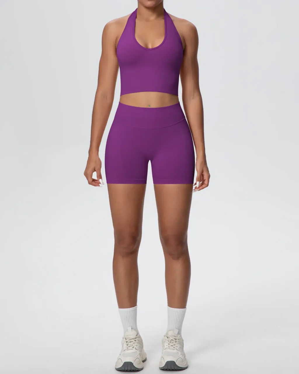 Set Yoga Sin Costuras Y Transpirable - morado