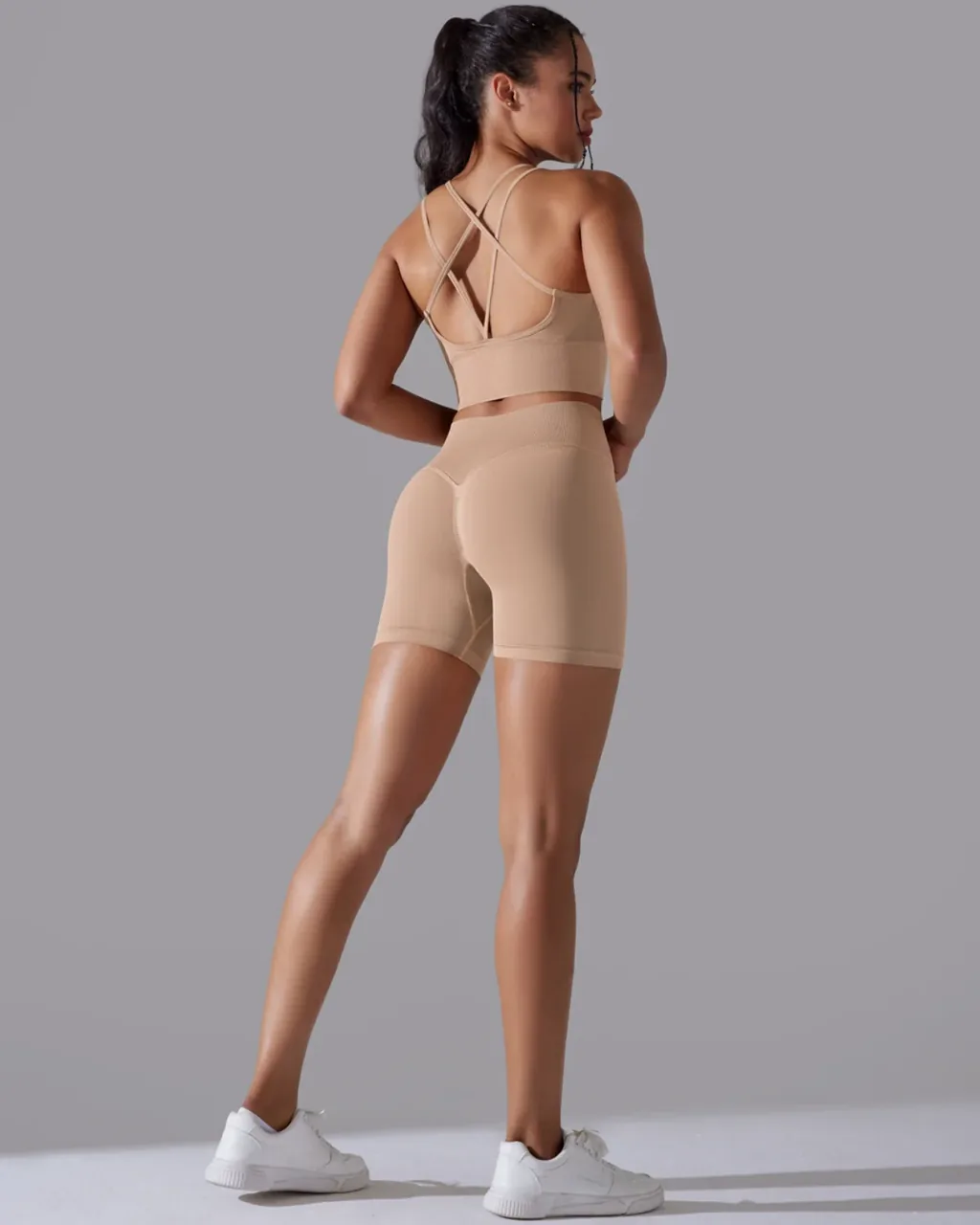 Set Yoga Sin Costuras De Alta Elasticidad - beige