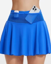 Skort Secado Rápido Con Bolsillos Seguros - azul