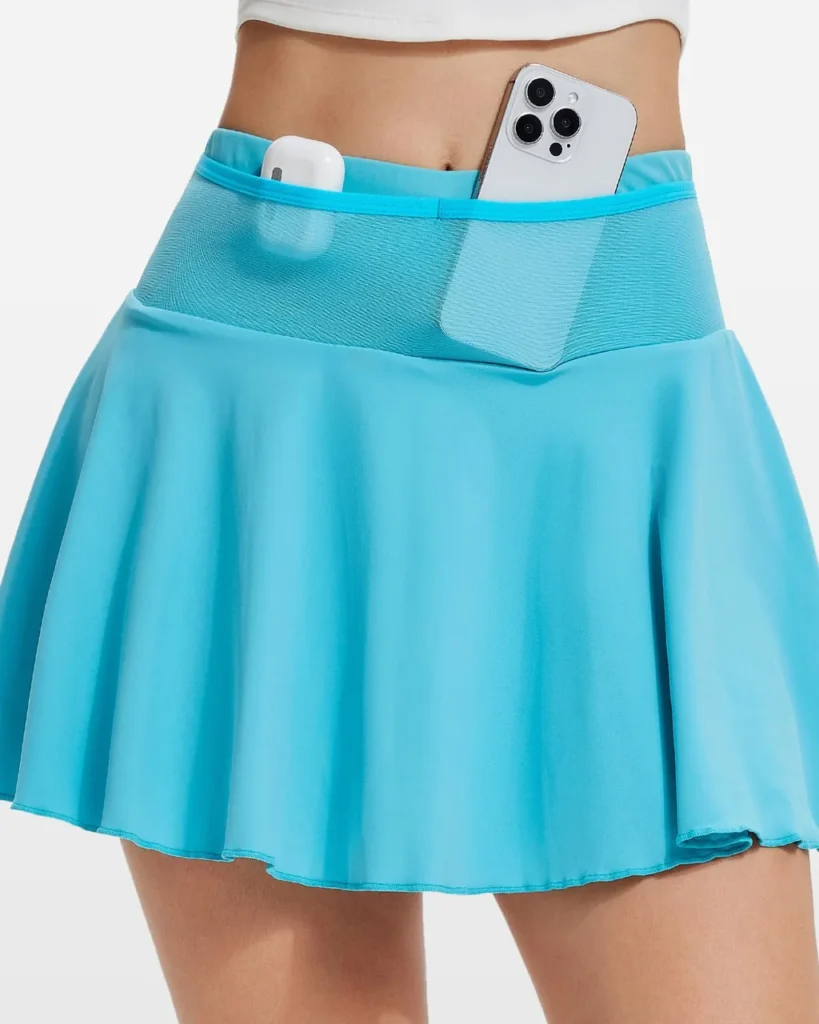 Skort Secado Rápido Con Bolsillos Seguros - azul cielo