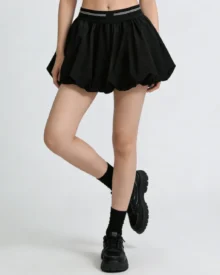 Falda Ballet-Tenis Bloques De Color Secado Rápido - negro