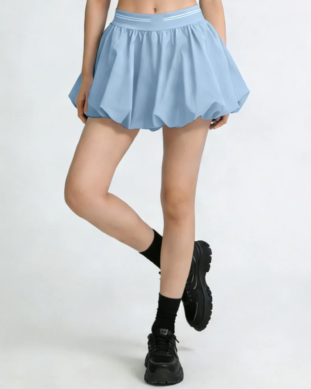 Falda Ballet-Tenis Bloques De Color Secado Rápido - azul claro