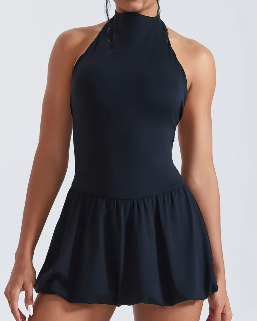 High Neck Quick Dry Golf Tennis Dress - Navy