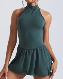 High Neck Quick Dry Golf Tennis Dress - Teal