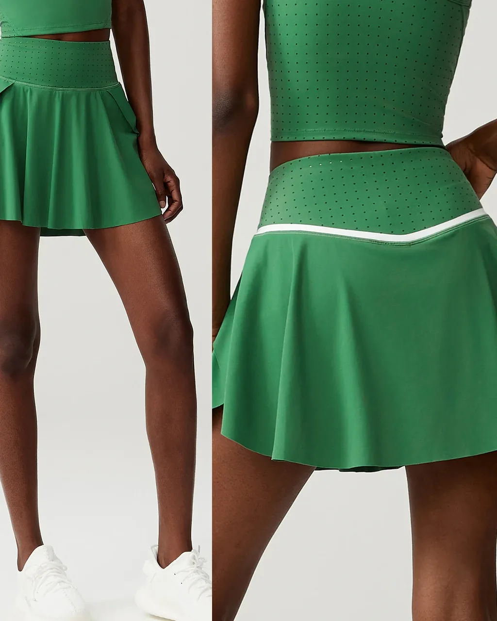 Falda Tenis Talle Grande Cintura Alta - verde bosque
