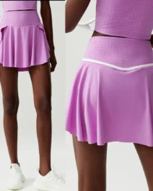 High Waist Plus Size Piece Tennis Skirt - Lavender