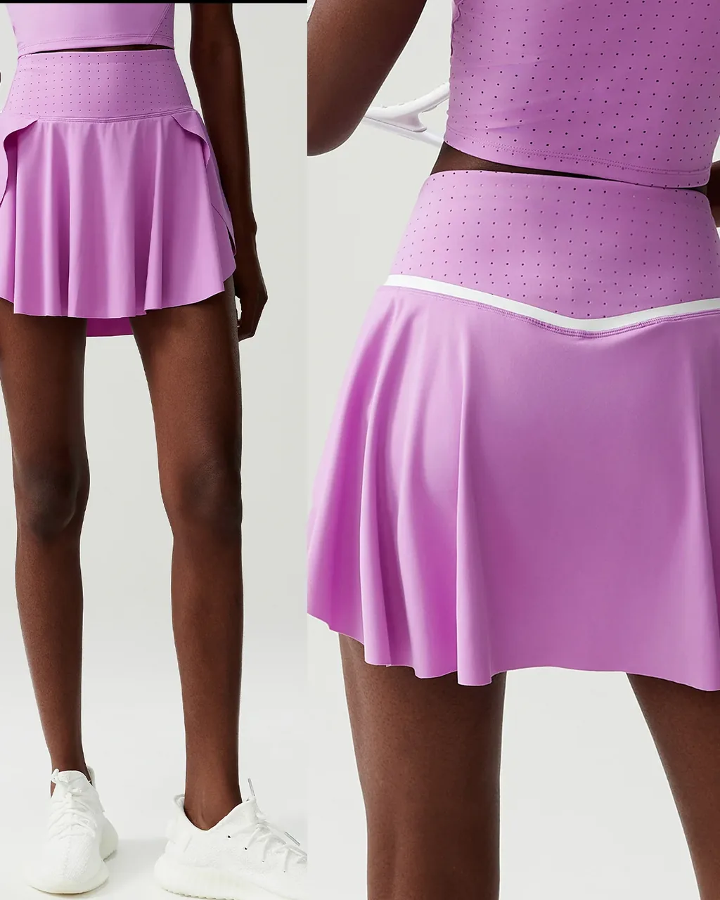 Falda Tenis Talle Grande Cintura Alta - lavanda