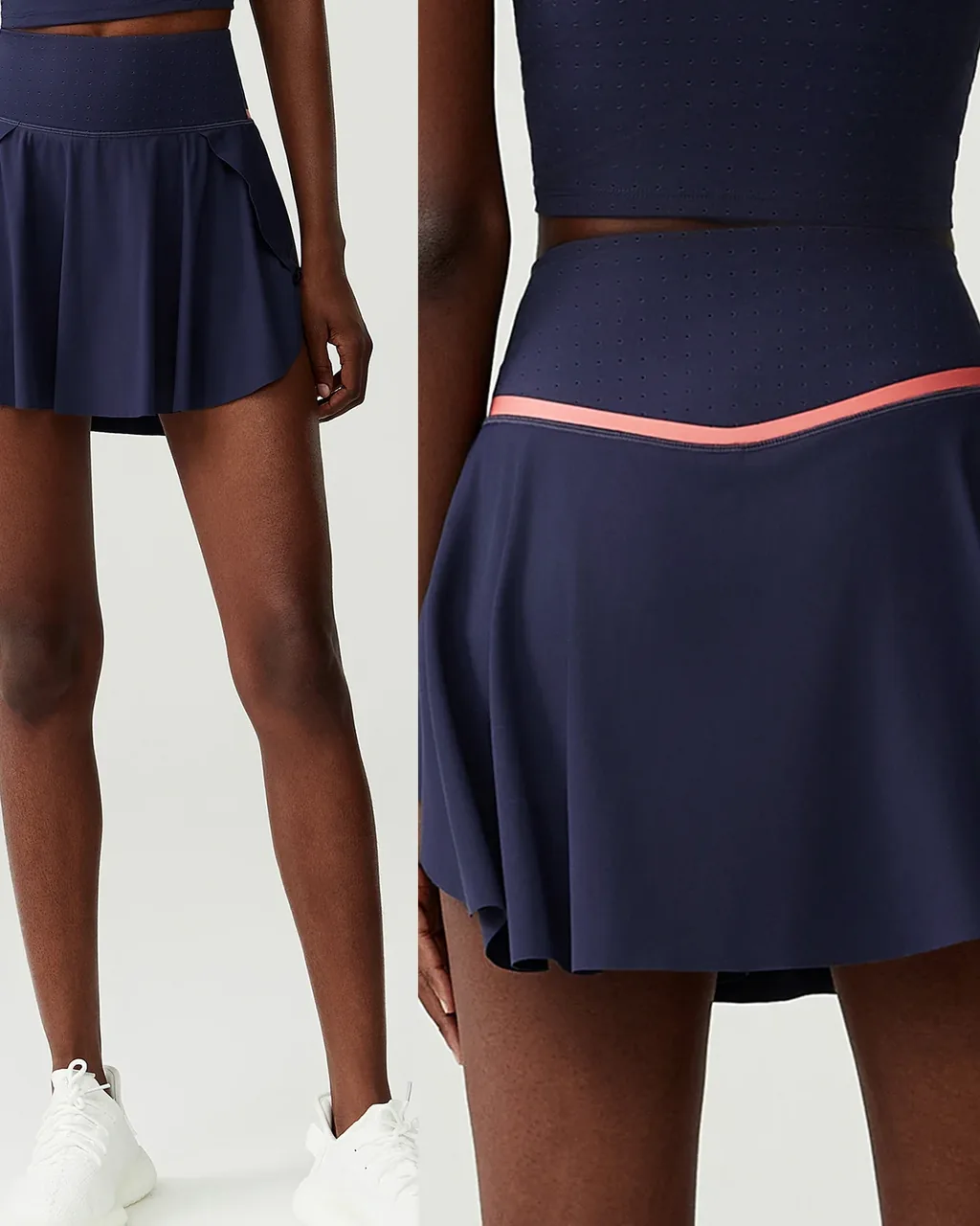 Falda Tenis Talle Grande Cintura Alta - azul marino