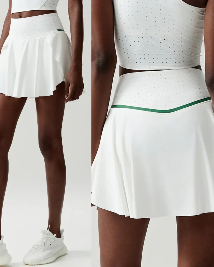 High Waist Plus Size Piece Tennis Skirt - White