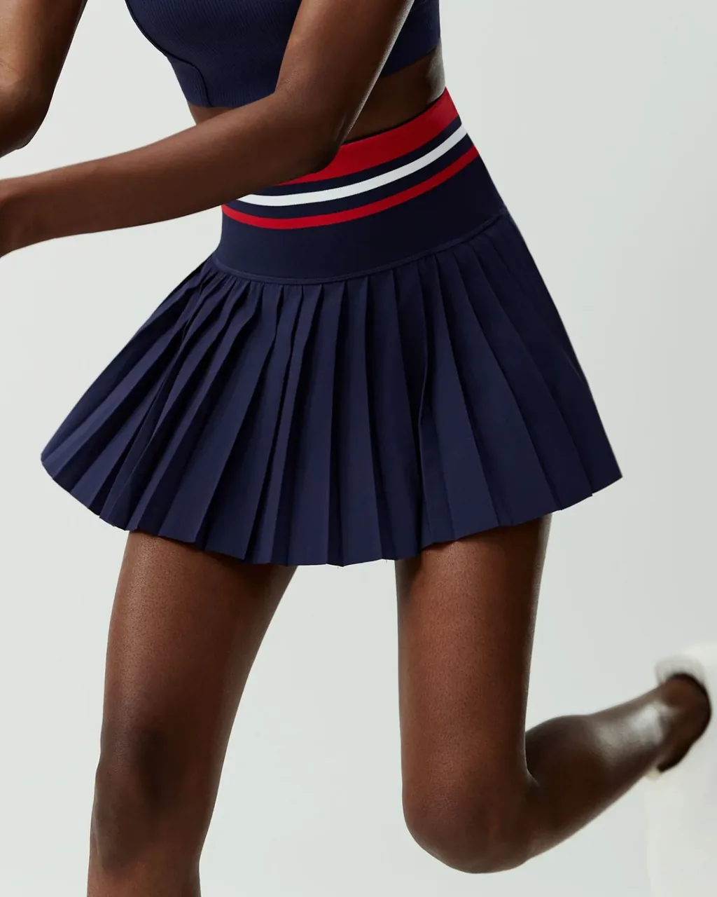 Falda Tenis Plus Size De Cintura Alta Y Secado Rápido - azul marino