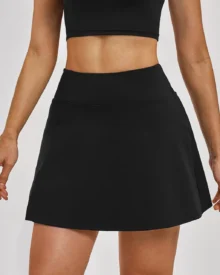 A-Line Skort Anti-Flashing Liner Shorts Tennis Skirt - Black